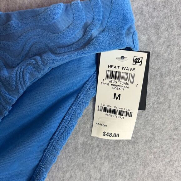 Bar III Blue Textured 2 Piece Swimsuit Hankey Top Tankini Bikini Size S/M NEW - Picture 13 of 15